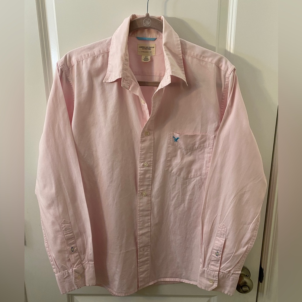 American Eagle Outfitters, S/P, Pink button-up shirt